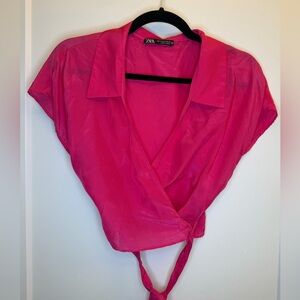Zara Women's Vibrant Pink Blouse